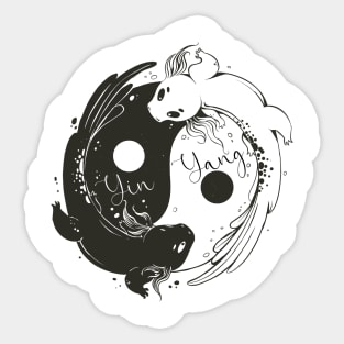 Yin Yang Axolotl Sticker